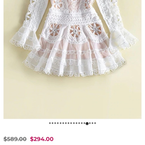 SOLD… White Ruffled & Lace Dress - Picture 14 of 14